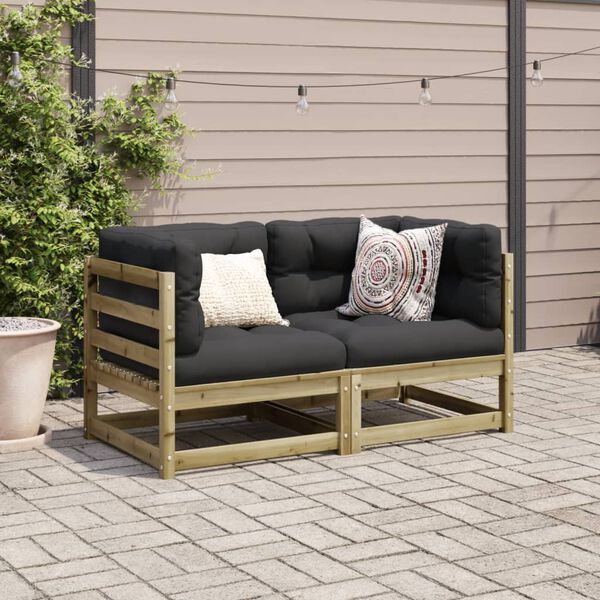 vidaXL Salon de jardin 2 pcs bois de pin impr&eacute;gn&eacute;