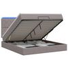 vidaXL Lit coffre avec matelas et LED Taupe 140 x 190 cm Tissu