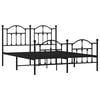 vidaXL Cadre de lit métal sans matelas avec pied de lit noir 135x190cm