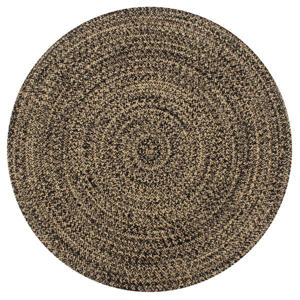 vidaXL Tapis fait à la main Jute Noir et naturel 120 cm