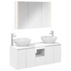 vidaXL Ensemble d'armoire de salle de bain 4 pc Blanc
