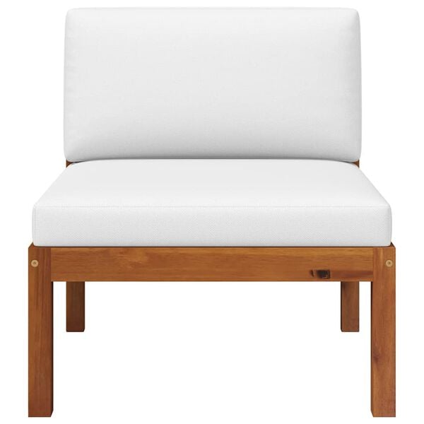 vidaXL Salon de jardin 3 pi&egrave;ces avec coussins en bois d'acacia et corde