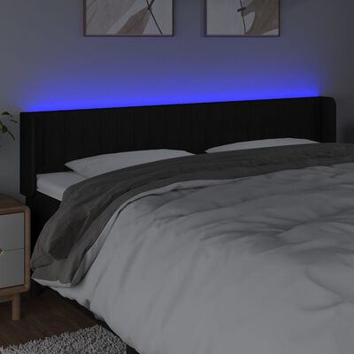 vidaXL Tête de lit à LED Noir 183x16x78/88 cm Tissu