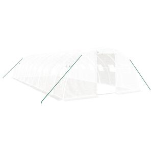 vidaXL Serre avec cadre en acier blanc 40 m&sup2; 10x4x2 m