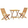 vidaXL Ensemble bistro pliant 3 pcs Marron Bois d'Acacia Massif