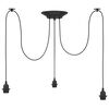 VidaXL Lampe suspendue avec 3 porte-lampes E27 noir métal