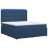 vidaXL Lit boxspring LED avec matelas Bleu 140 x 190 cm Tissu