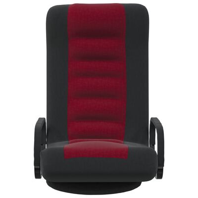 vidaXL Chaise de sol pivotante Noir et rouge bordeaux Tissu