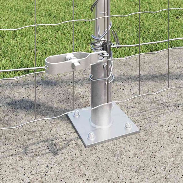 vidaXL Cl&ocirc;ture avec poteau Argent&eacute; 1,2 x 10 m Acier