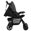 vidaXL Poussette pour bébé 3-en-1 Gris foncé et noir Acier