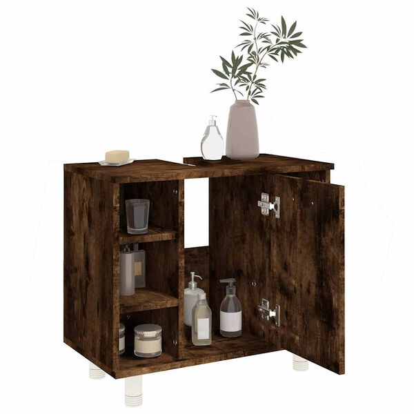 vidaXL Armoire de bain Ch&ecirc;ne fum&eacute; 60x32x53,5 cm Bois d'ing&eacute;nierie