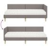 vidaXL Cadre de lit d'angle avec matelas Autre 2 pcs Taupe tissu
