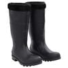 vidaXL Bottes de pluie avec chaussettes amovibles noir taille 42 PVC