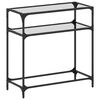 vidaXL Table console avec dessus en verre transparent 80x35x81cm acier
