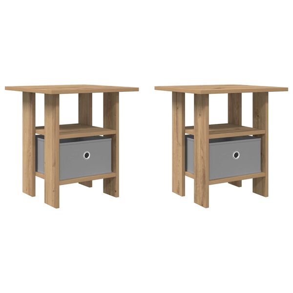 vidaXL Table de chevet 2 pcs Ch&ecirc;ne artisanal 41 x 40 x 45 cm