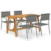 vidaXL Ensemble &agrave; manger de jardin 5 pcs Gris
