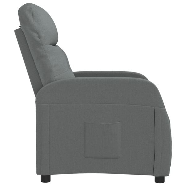 vidaXL Fauteuil inclinable Gris fonc&eacute; Tissu