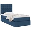 vidaXL Lit avec rangement et matelas Bleu 90 x 190 cm Polyester
