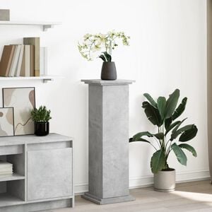 vidaXL Pi&eacute;destal avec rangement gris b&eacute;ton 31x30x90 cm bois ing&eacute;nierie