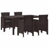 vidaXL Ensemble de salle &agrave; manger pour jardin 5 pc Marron Rattan Polt