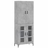 vidaXL Buffet haut Gris b&eacute;ton 69,5x34x180 cm Bois d'ing&eacute;nierie