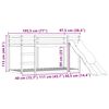 vidaXL Lit superposé sans matelas avec toboggan et rideaux 90x190 cm