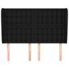 vidaXL T&ecirc;te de lit avec oreilles Noir 147x23x118/128 cm Tissu
