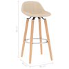 vidaXL Tabourets de bar lot de 2 cr&egrave;me tissu