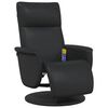vidaXL Fauteuil inclinable de massage repose-pieds noir similicuir