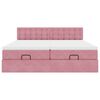 vidaXL Cadre de lit ottoman avec matelas rose 160x200 cm velours