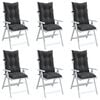 vidaXL Coussins de chaise &agrave; dossier haut lot de 6 anthracite m&eacute;lang&eacute;