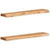 vidaXL &Eacute;tag&egrave;res murales 2 pcs 80x20x3,5 cm bois massif d'acacia