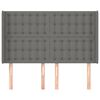 vidaXL T&ecirc;te de lit avec oreilles Gris fonc&eacute; 147x16x118/128 cm Tissu
