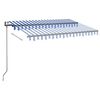 vidaXL Auvent automatique capteur de vent/LED 300x250 cm Bleu et blanc