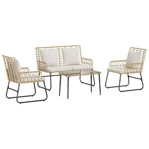 vidaXL Ensemble de meubles de jardin 4 pc Noir et anthracite polyrotin