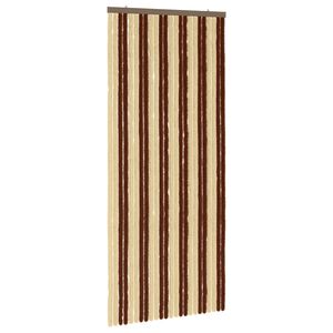 vidaXL Rideau anti-insectes en chenille Marron et beige 100 x 230 cm