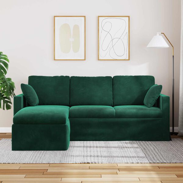vidaXL Canap&eacute; Vert fonc&eacute; 198 x 134 x 80 cm Velours