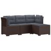 vidaXL Canap&eacute; de jardin 4 places avec coussins style rotin PP Marron