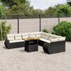 vidaXL Salon de jardin 11 pcs avec coussins noir r&eacute;sine tress&eacute;e
