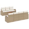 vidaXL Ensemble de canap&eacute; de jardin 8 pc Beige polyrotin