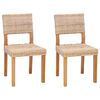vidaXL Chaise de salle &agrave; manger 2 pcs Naturel 46 x 55 x 84 cm