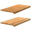 vidaXL Appuis de fen&ecirc;tre 2 pcs marron clair bois de ch&ecirc;ne massif
