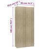 vidaXL Armoire &agrave; chaussures Ch&ecirc;ne sonoma 80x35,5x180cm Bois ing&eacute;nierie