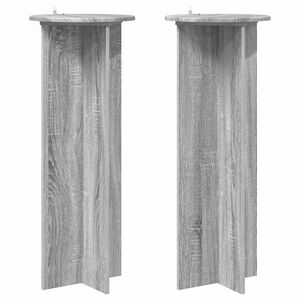 vidaXL Support de Plante 2 pi&egrave;ces Sonoma gris &Oslash;40 x 100 cm