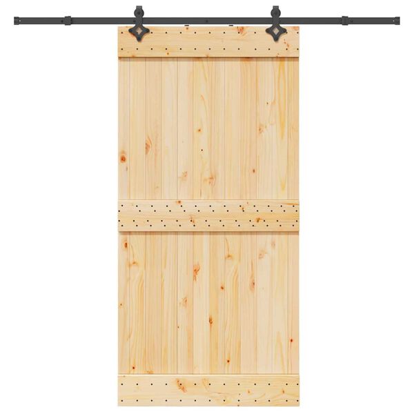 vidaXL Porte coulissante et kit de quincaillerie 100x210 cm pin massif