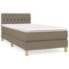 vidaXL Sommier &agrave; lattes de lit avec matelas Taupe 90x190 cm Tissu