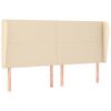 vidaXL T&ecirc;te de lit avec oreilles Cr&egrave;me 203x23x118/128 cm Tissu