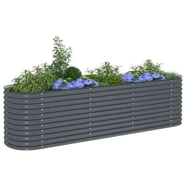 vidaXL Lit surélevé de jardin 320x80x81 cm Acier galvanisé Gris
