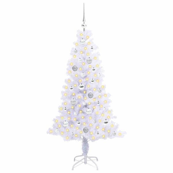 vidaXL Sapin de No&euml;l artificiel avec 150 LED Blanc 150 cm PVC et Acier