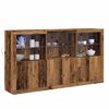 vidaXL Buffet LED Bois ancien 181,5 x 37 x 100 cm Bois d'ing&eacute;nierie